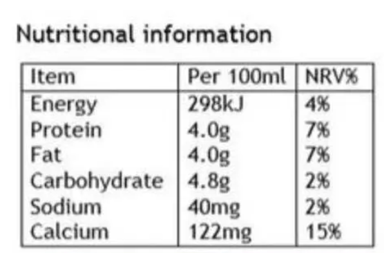 4.0纯牛奶牛奶蛋白质含量